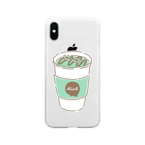 チョコミントラテ Soft Clear Smartphone Case