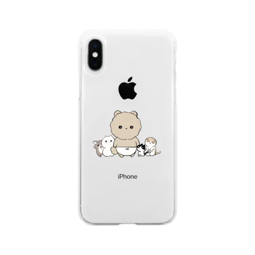 ふわふわのくま Soft Clear Smartphone Case