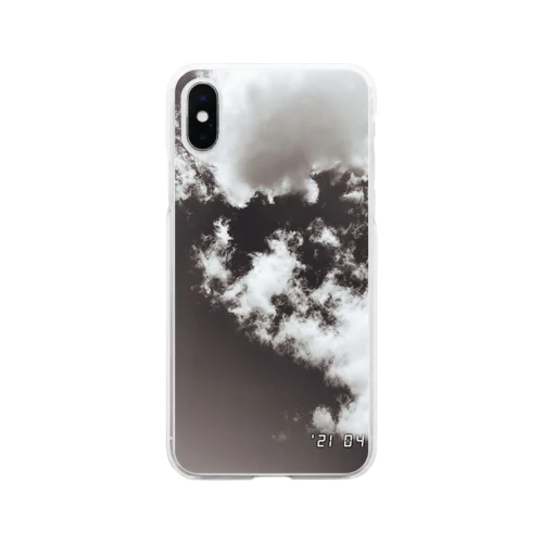 Cloudy_mono Soft Clear Smartphone Case