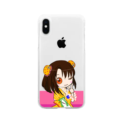 向日葵色の乙女🌻*pink Soft Clear Smartphone Case