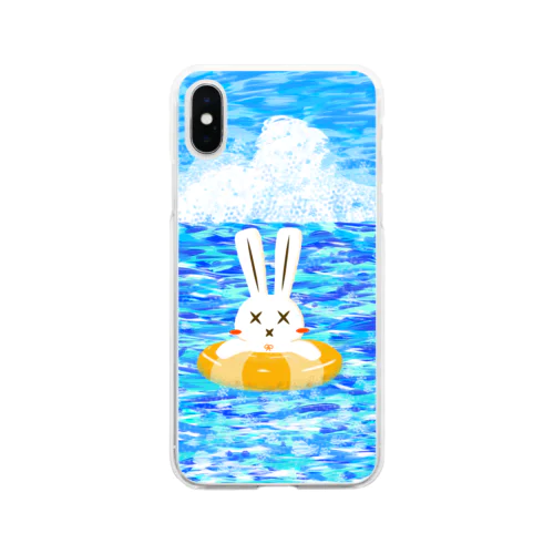 浮き輪✘うさぎ Soft Clear Smartphone Case