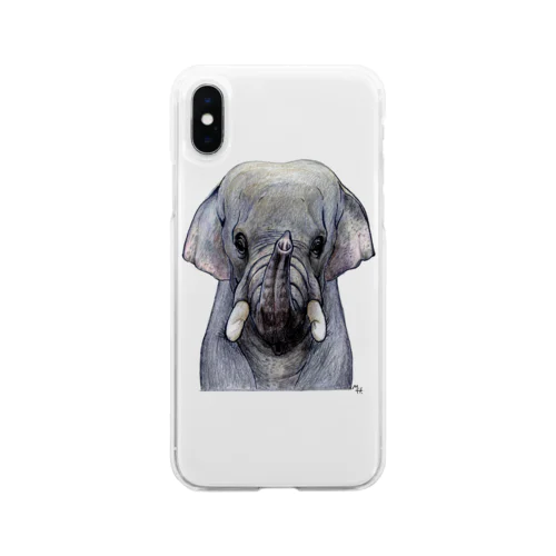 インドゾウ Soft Clear Smartphone Case