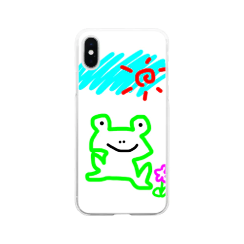 かえるさん Soft Clear Smartphone Case