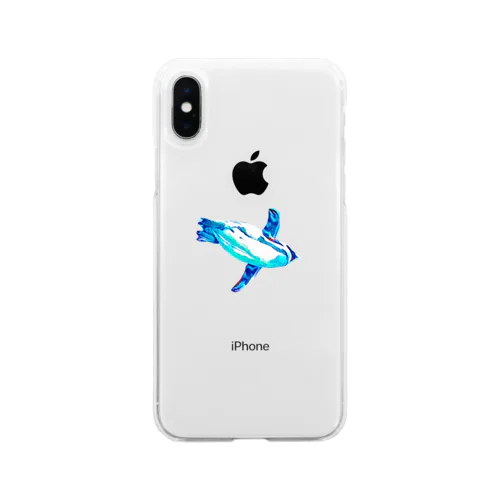 飛ぶペンギン Soft Clear Smartphone Case