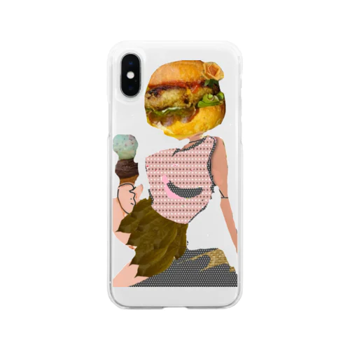 誘惑バーガール Soft Clear Smartphone Case