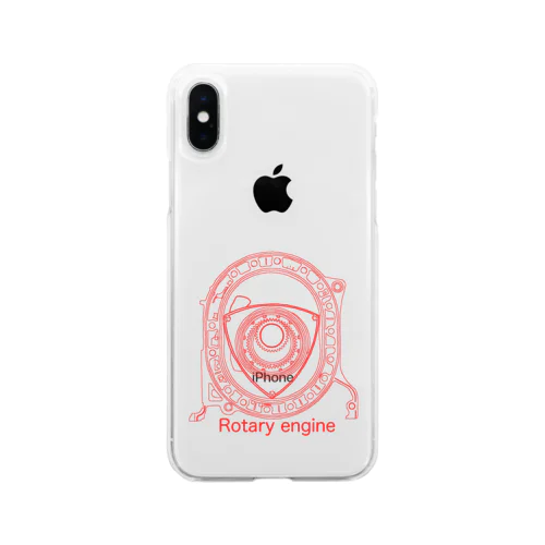 ロータリーエンジン 赤色 Soft Clear Smartphone Case