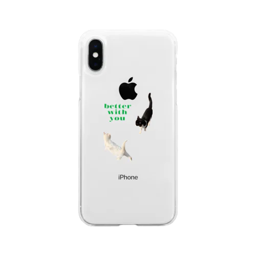 猫好きさん集まれ Soft Clear Smartphone Case