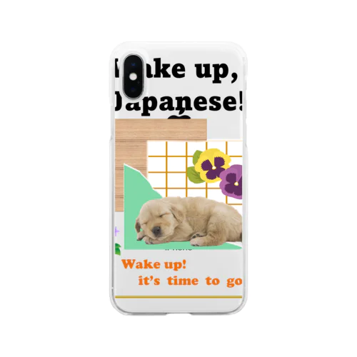 寝坊助ワンコ Soft Clear Smartphone Case