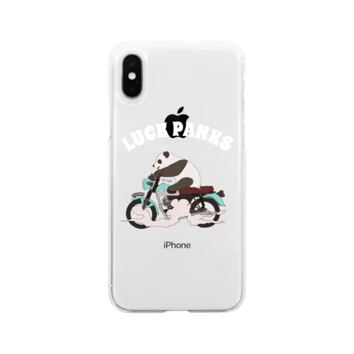 バイク乗りのパンダ Soft Clear Smartphone Case