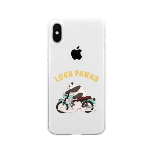 バイク乗りのパンダ Soft Clear Smartphone Case