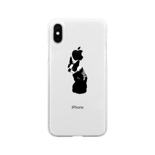 ふりむきナッツ Soft Clear Smartphone Case