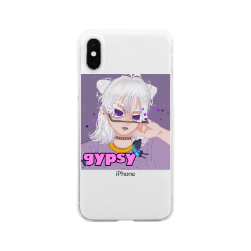 【コハク】white Soft Clear Smartphone Case