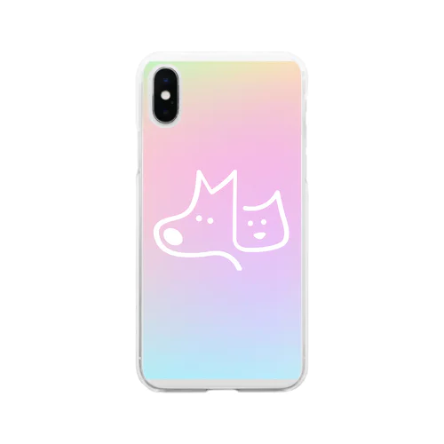 カラフルわんこ Soft Clear Smartphone Case