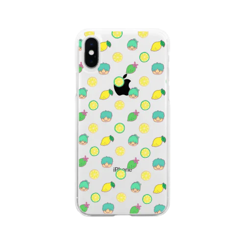 レモンとライム Soft Clear Smartphone Case