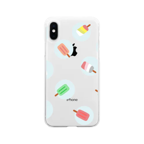 アイスバー　ランダム水玉 Soft Clear Smartphone Case