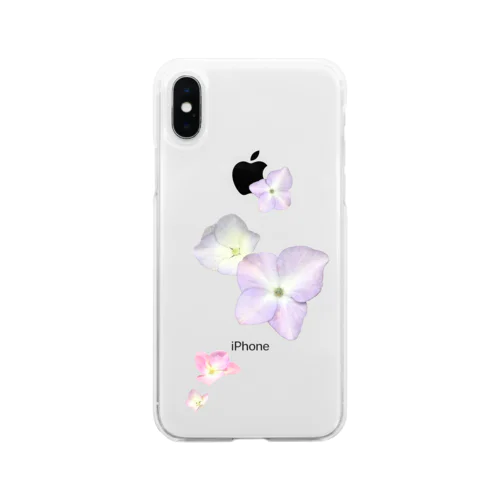 シンプル紫陽花 Soft Clear Smartphone Case