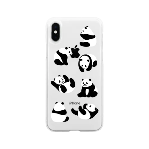 ころころパンダ（濃色iPhone用）Xシリーズ以前用 Soft Clear Smartphone Case