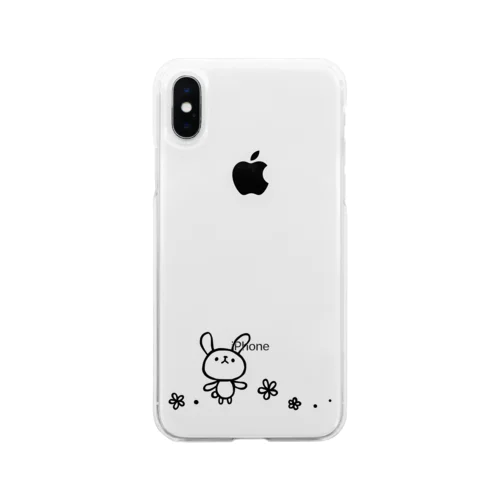 花とうさぎ Soft Clear Smartphone Case