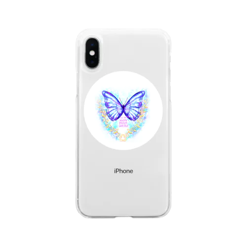 🌈happy✨dream🦋butterfly🌟🌈夢が叶った蝶✨🌈🌟🍷 Soft Clear Smartphone Case