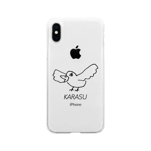 カラス Soft Clear Smartphone Case