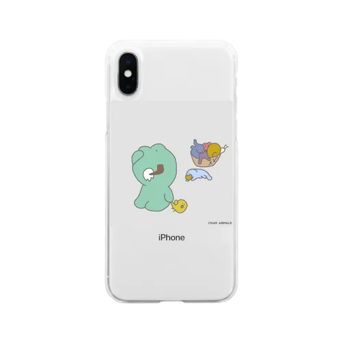 眠いかえる Soft Clear Smartphone Case