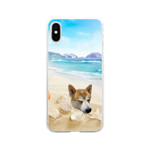 芝犬 しばさん Soft Clear Smartphone Case