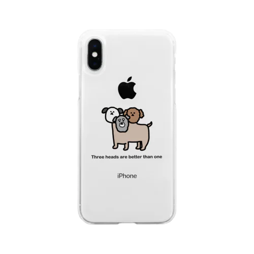 お得ッ！ 3種の犬ケルベロス Soft Clear Smartphone Case