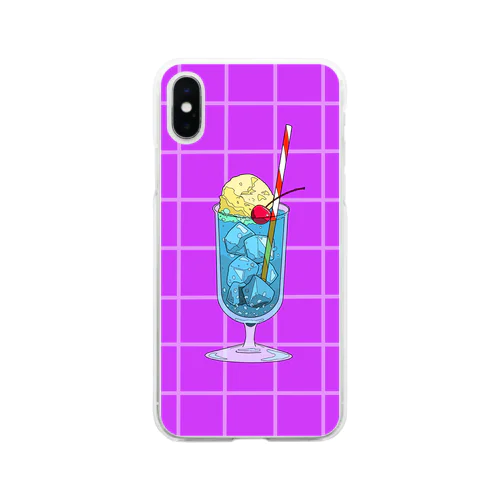 爽やかクリームソーダ2 Soft Clear Smartphone Case