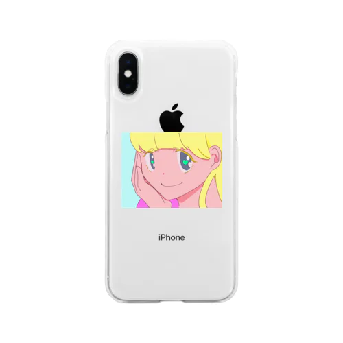 レトロな女の子 Soft Clear Smartphone Case