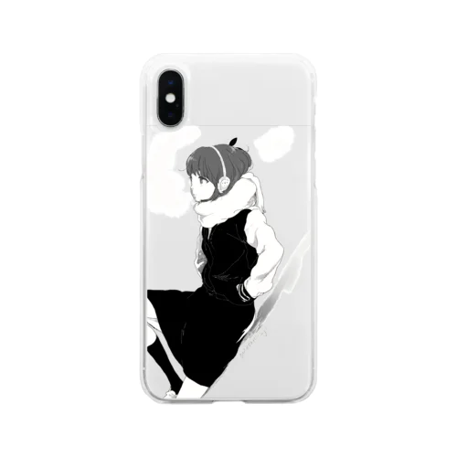 冬の日（背景無） Soft Clear Smartphone Case