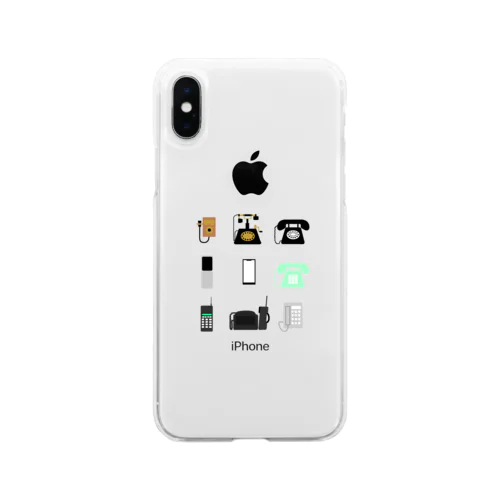 電話の歴史 Soft Clear Smartphone Case