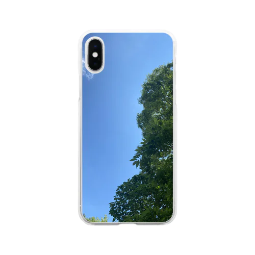 木のある空 Soft Clear Smartphone Case