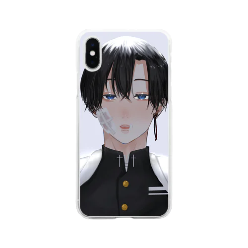 学ランくん Soft Clear Smartphone Case