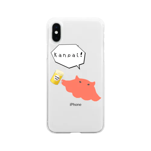 かんぱいめんだこくん Soft Clear Smartphone Case