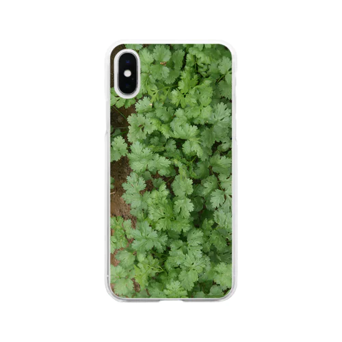 パクチーTシャツ Soft Clear Smartphone Case