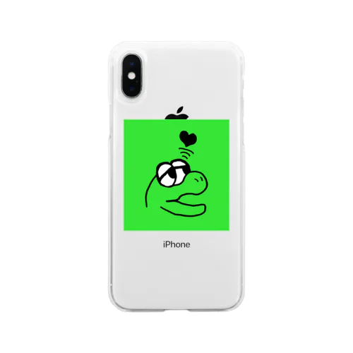 緑大好き恐竜くん Soft Clear Smartphone Case