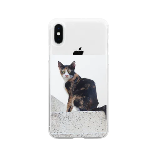 猫好きの聖地、マルタ島の猫さん Soft Clear Smartphone Case