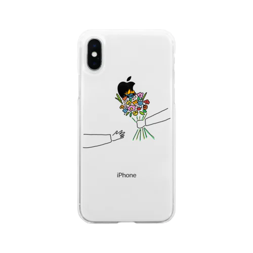 ズッキーニと花束 Soft Clear Smartphone Case