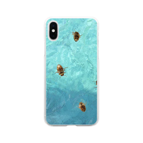 海を泳ぐチャイロチビゲンゴロウ Soft Clear Smartphone Case