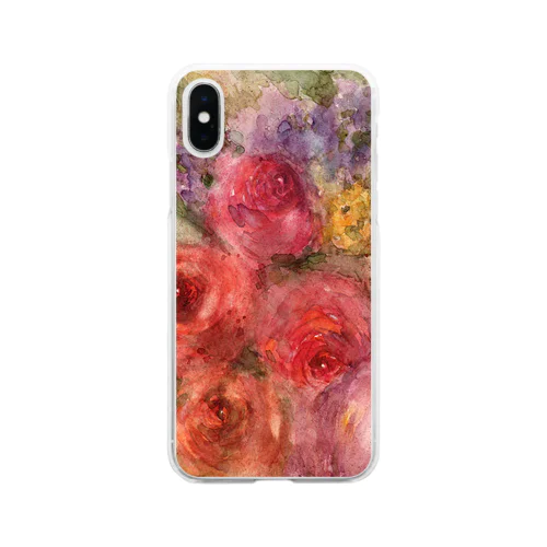 アンティーク花柄 Soft Clear Smartphone Case