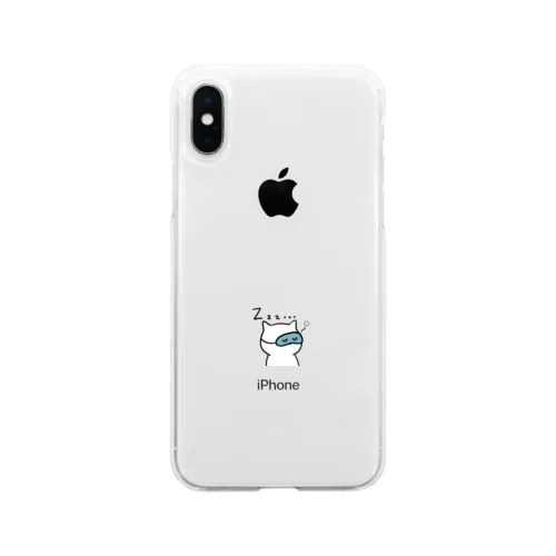 顔が寄ってるねこ Soft Clear Smartphone Case