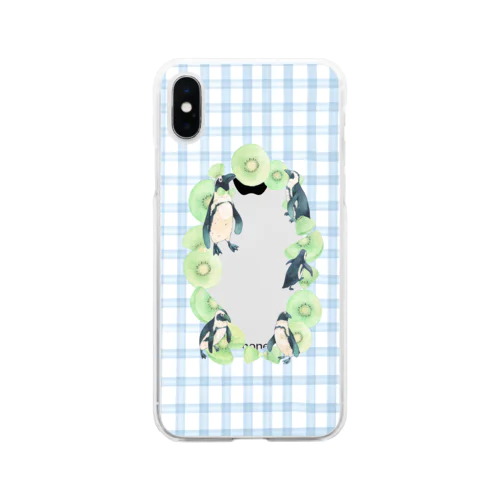 ペンギン×キウイ×おめかし Soft Clear Smartphone Case