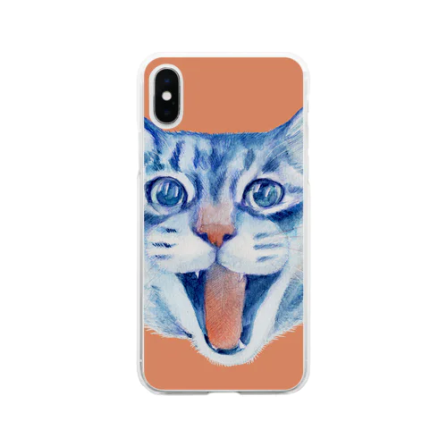 きじとらねこさんのあくび Soft Clear Smartphone Case