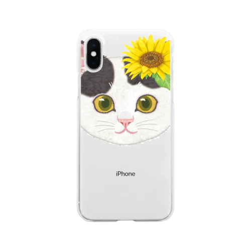 ねこちゃん（ひまわり） Soft Clear Smartphone Case