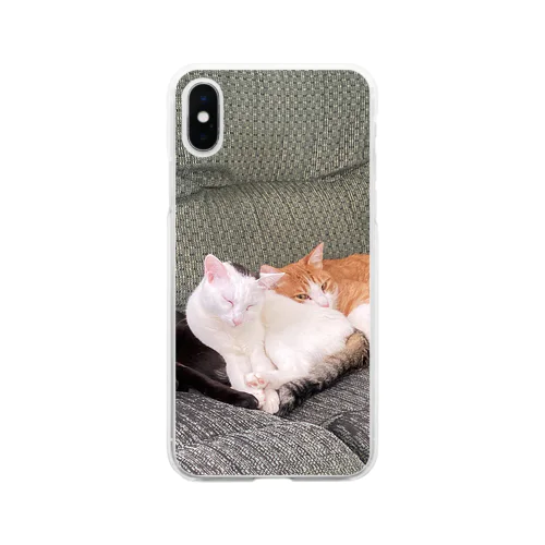 ウチの猫達 Soft Clear Smartphone Case