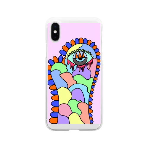 colorful ニョロニョロ Soft Clear Smartphone Case