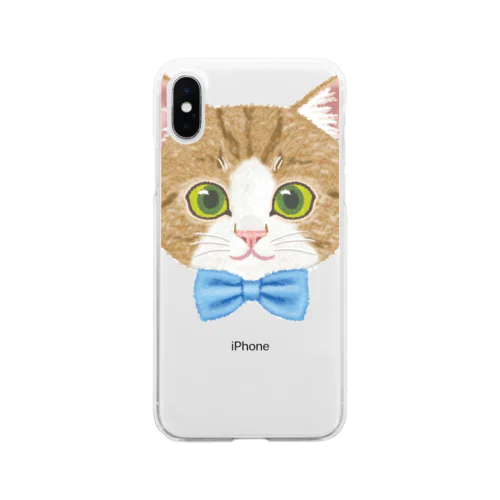 ねこちゃん（キジ白） Soft Clear Smartphone Case