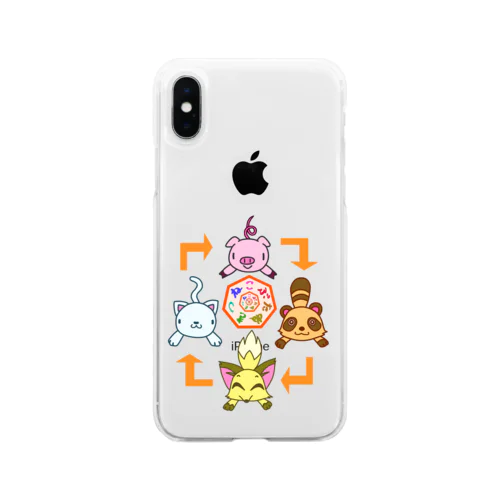 こぶた・たぬき・きつね・ねこ Soft Clear Smartphone Case