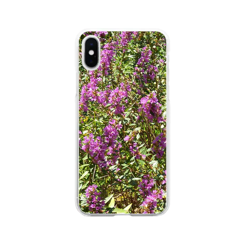 紫のお花 Part2 Soft Clear Smartphone Case