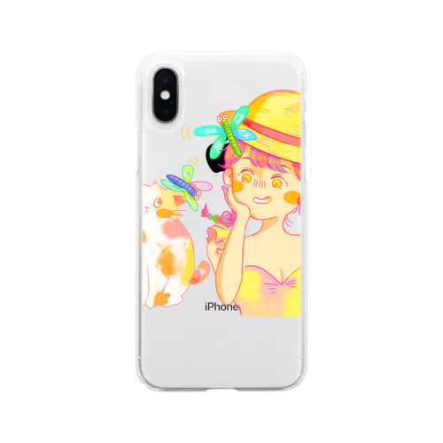 おそろいな髪飾り Soft Clear Smartphone Case